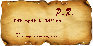 Püspök Róza névjegykártya
